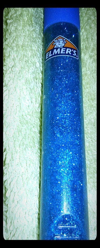 Blue Elmer's glue pin for slime